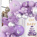 DS BS 118Pcs Butterfly Stickers Balloon Garland Kit-Purple
