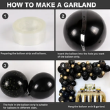 DS BS 137Pcs Balloon Garland Kit-Black and Gold