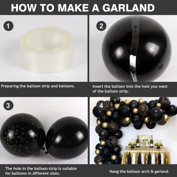 DS BS 137Pcs Balloon Garland Kit-Black and Gold