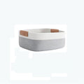 DS BS Woven Rope Basket with PU Handles-White/Grey