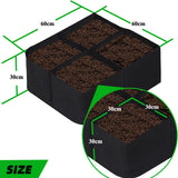DS BS 2Pack 4 Grids Plant Grow Bag Garden Bed 60×60×30CM