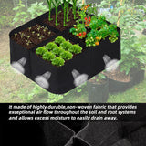 DS BS 2Pack 4 Grids Plant Grow Bag Garden Bed 60×60×30CM