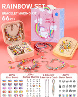 DS BS 66Pcs Charm Bracelet Making Kit for Girls-Rainbow