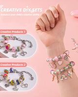 DS BS 66Pcs Charm Bracelet Making Kit for Girls-Pink