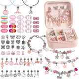 DS BS 66Pcs Charm Bracelet Making Kit for Girls-Pink