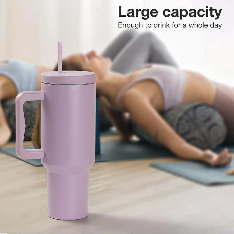 DS BS 1200ML Tumbler with Handle Fit Car Cup Holders - White