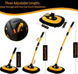 DS BS 15° Bend Car Wash Brush with Long Handle and 2 Microfiber Mop Pads