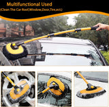 DS BS 15° Bend Car Wash Brush with Long Handle and 2 Microfiber Mop Pads