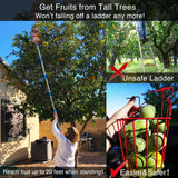 DS BS Fruit Picker Pole with Basket Telescoping