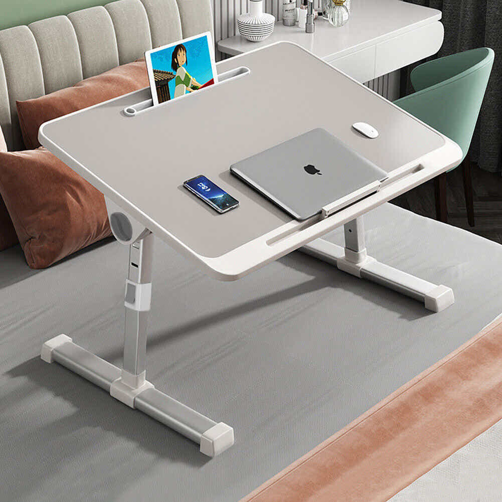 DS BS  Adjustable Laptop Bed Table with Heights and Angles-Gray