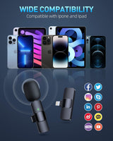 DS BS 2Pack Wireless Lavalier Lapel Microphone for iPhone, iPad