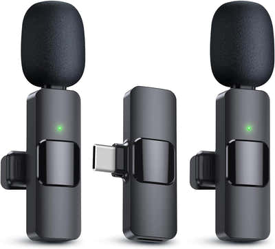 DS BS 2Pack USB C Wireless Microphone for Android Phone Laptop