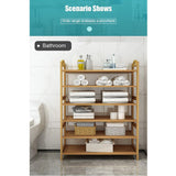 DS BS 6-Tier Bamboo Shoe Rack Shoe Storage Organizer