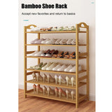 DS BS 6-Tier Bamboo Shoe Rack Shoe Storage Organizer