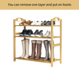 DS BS 4-Tier Bamboo Shoe Rack Shoe Storage Organizer