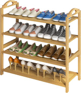 DS BS 4-Tier Bamboo Shoe Rack Shoe Storage Organizer