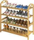 DS BS 4-Tier Bamboo Shoe Rack Shoe Storage Organizer