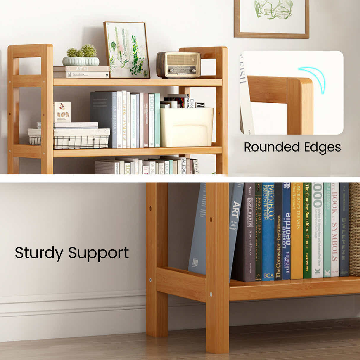 DS BS 6-Tier Bamboo Bookshelf Storage Rack-90CM