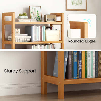 DS BS 6-Tier Bamboo Bookshelf Storage Rack-90CM