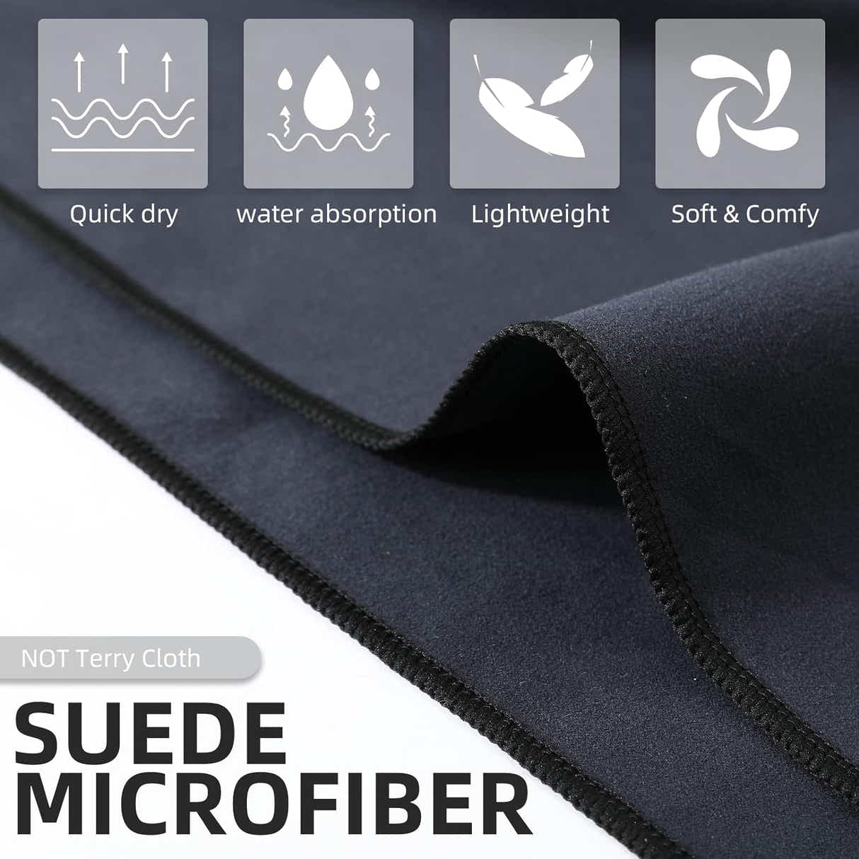 DS BS Changing Robe Towel with Hood - Black