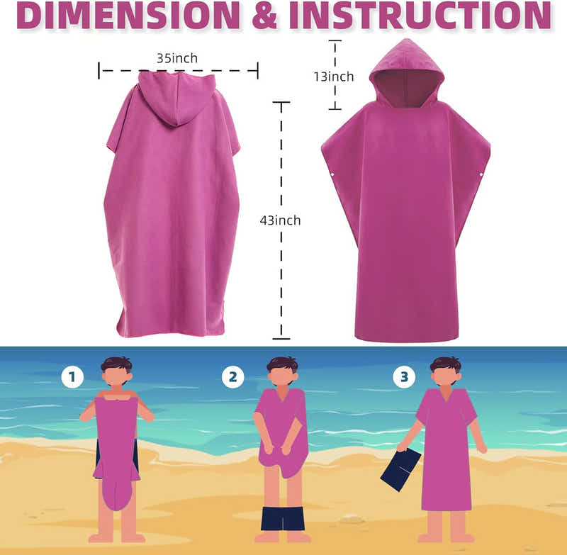 DS BS Changing Robe Towel with Hood - Red