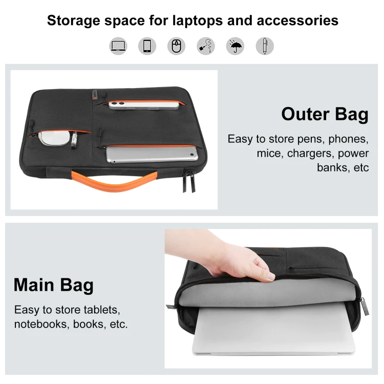 DS BS 13-Inch Laptop Sleeve Case Handbag - Black