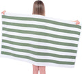 DS BS 100% Cotton Stripe Beach Towel Bath Towel - Green