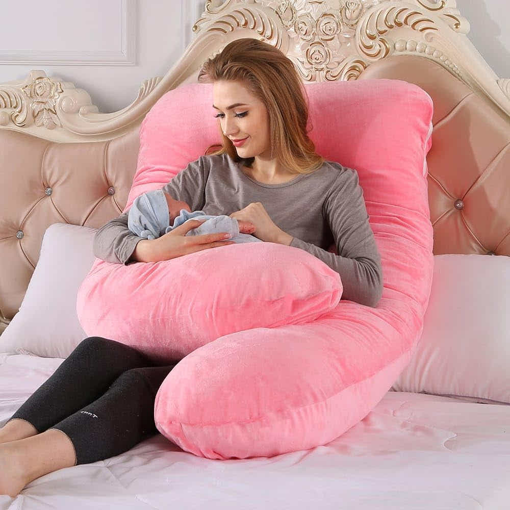 DS BS Pregnancy Body Pillow For Belly Support-Pink