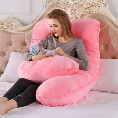 DS BS Pregnancy Body Pillow For Belly Support-Pink