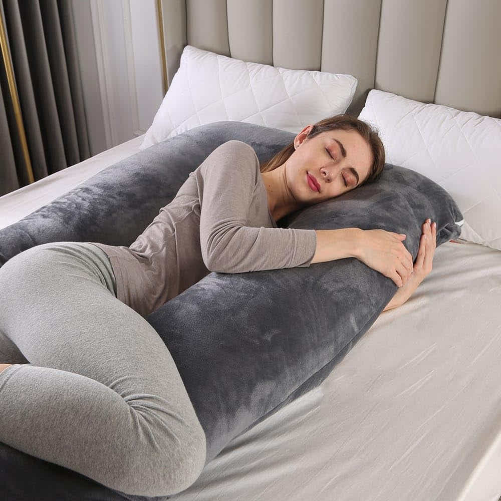 DS BS Pregnancy Body Pillow For Belly Support-Gray