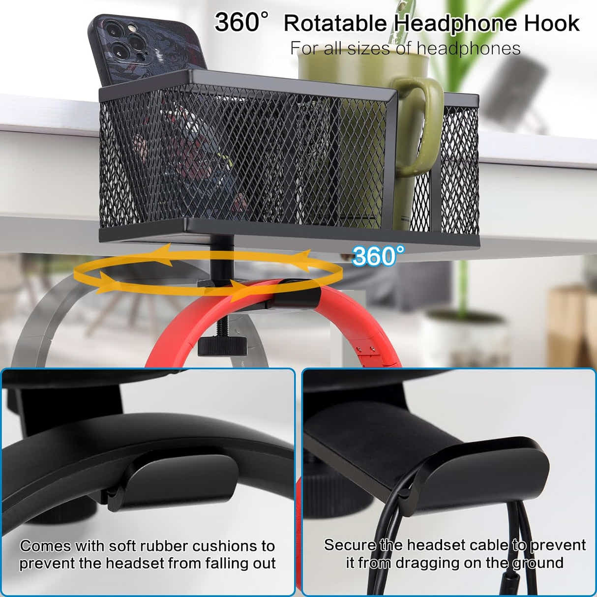 DS BS 3-in-1 Clip-On Desk Organizer