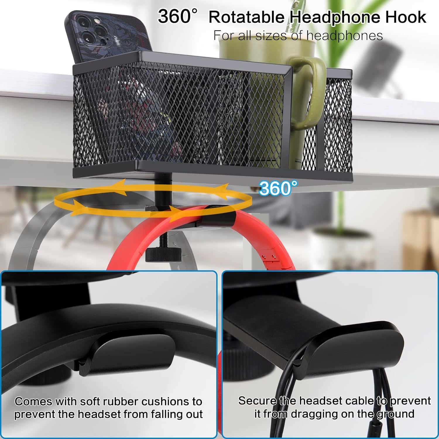 DS BS 3-in-1 Clip-On Desk Organizer