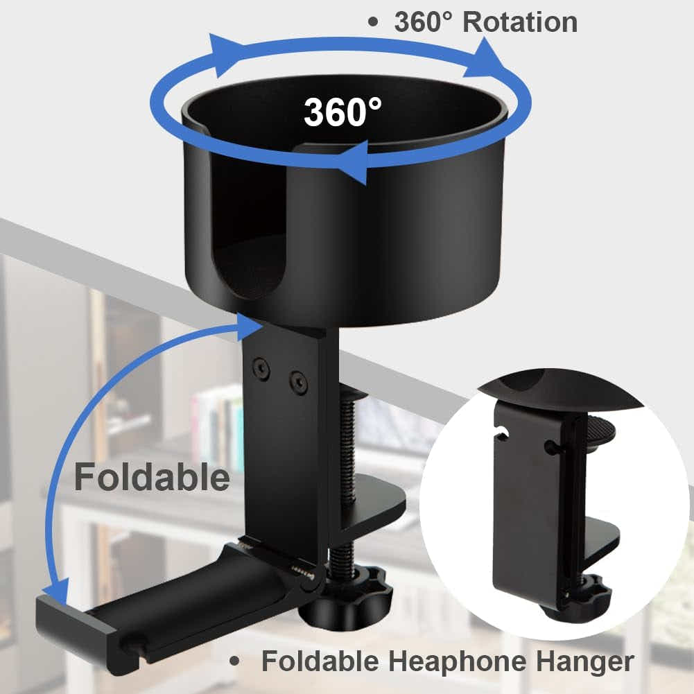 DS BS 2 in 1 Table Cup Holder with Headphone Hanger