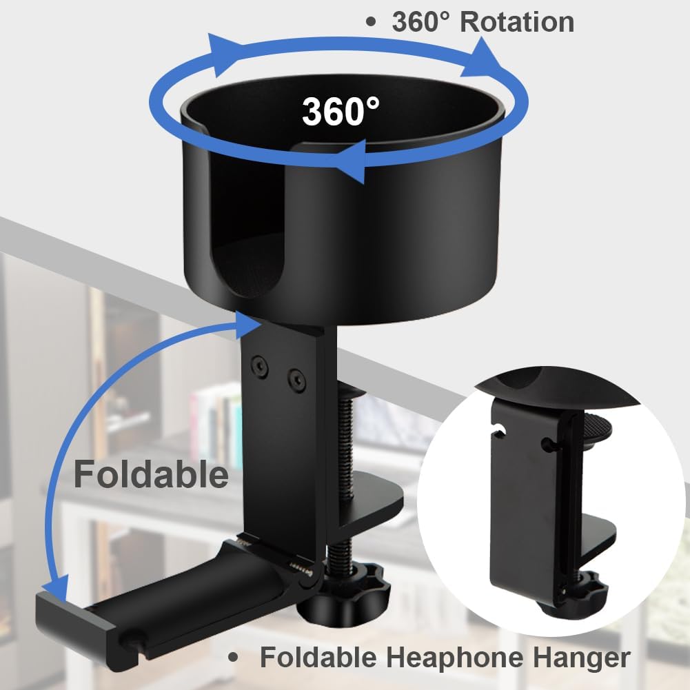 DS BS 2 in 1 Table Cup Holder with Headphone Hanger