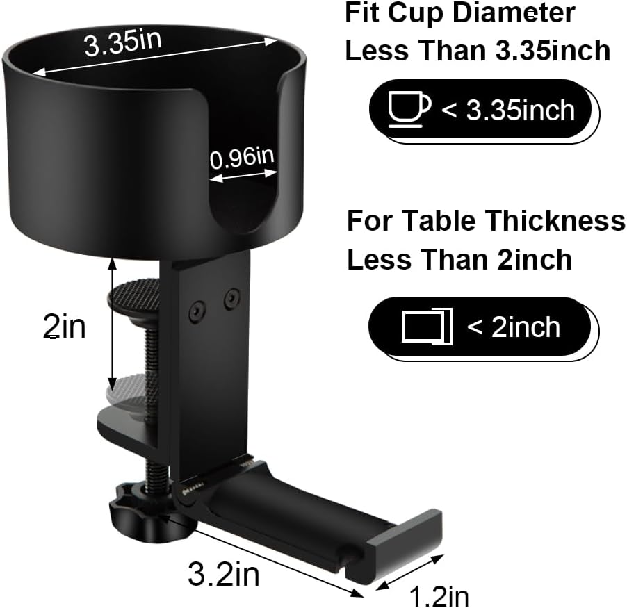 DS BS 2 in 1 Table Cup Holder with Headphone Hanger