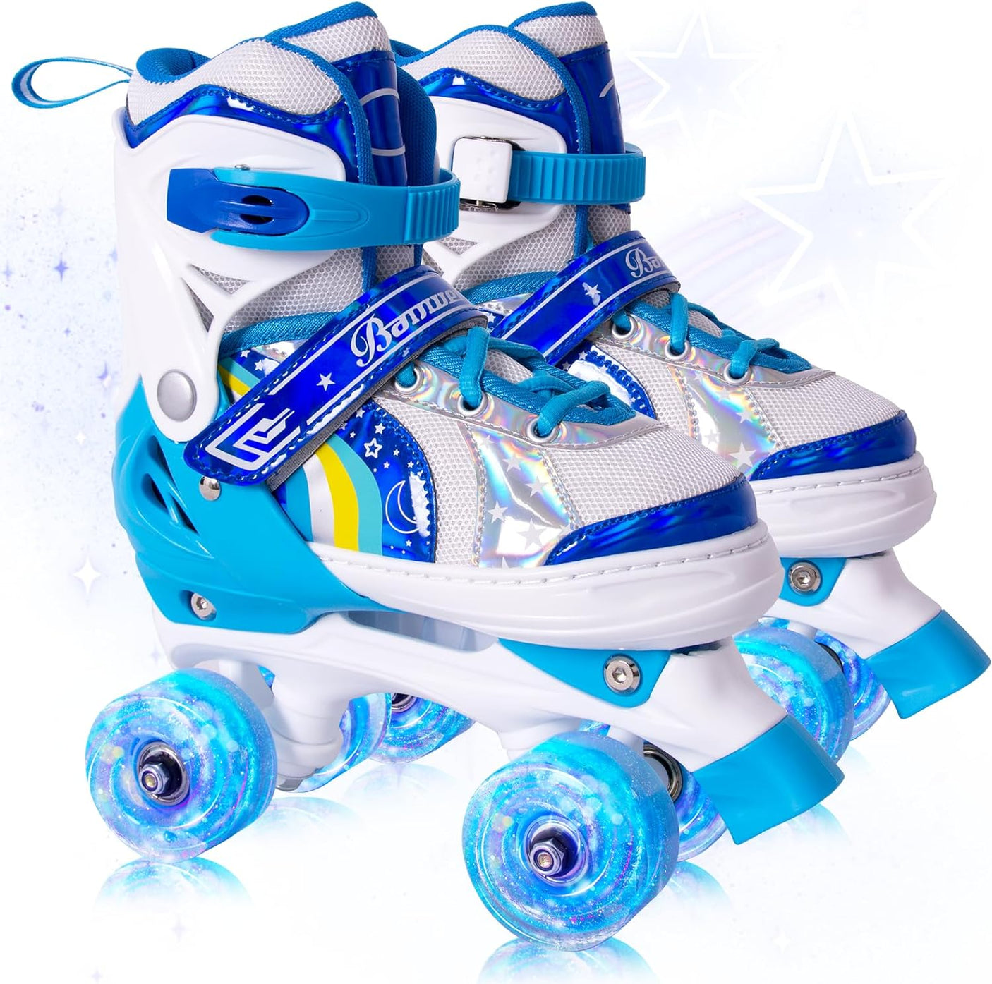 DS BS Adjustable Kids Roller Skates M Size 35-38 Blue