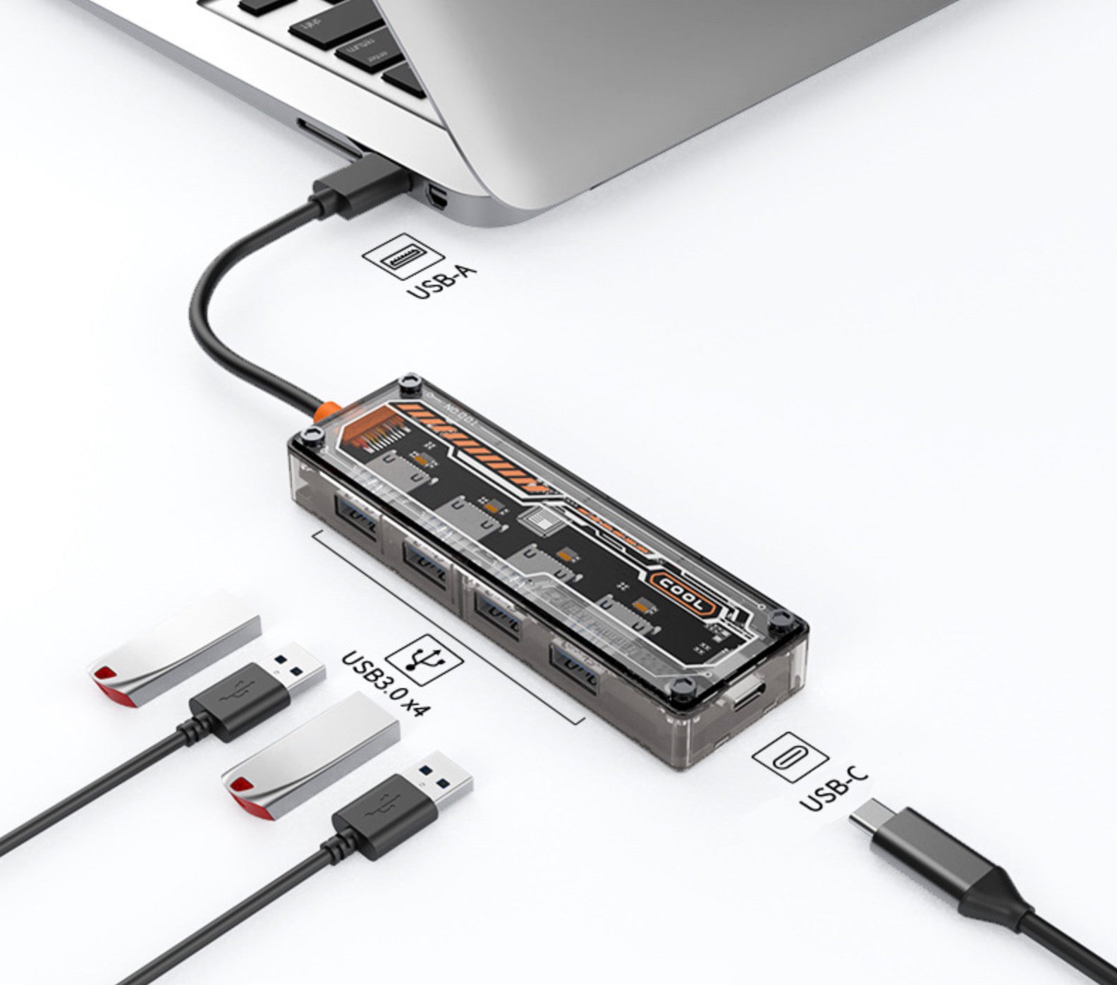 DS BS USB A Adapter Docking Station with 4-Ports
