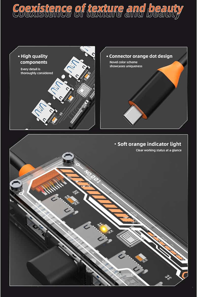 DS BS USB C Adapter Docking Station with 4-Ports