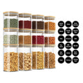 DS BS Set Of 12 Square Glass Storage Jars With 144pc Label Set