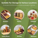 DS BS Set Of 12 Square Glass Storage Jars With 144pc Label Set