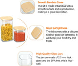 DS BS Set Of 12 Square Glass Storage Jars With 144pc Label Set