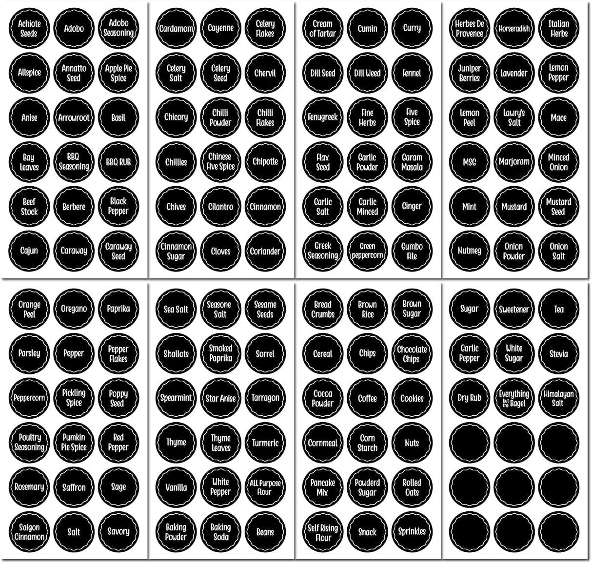DS BS Set Of 12 Square Glass Storage Jars With 144pc Label Set
