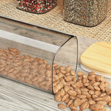 DS BS Set Of 12 Square Glass Storage Jars With 144pc Label Set