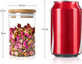 DS BS Set Of 12 230ml Glass Storage Jars with Bamboo Lids and Labels