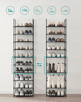 DS BS 10 Tiers Tall Shoe Rack Storage Shelf