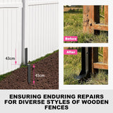 DS BS 2Pcs Fence Post Repair Anchor Ground Spike