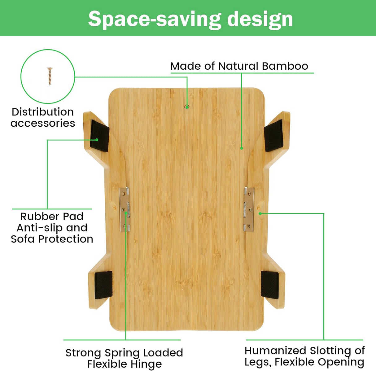 DS BS Bamboo Sofa Arm Tray Table