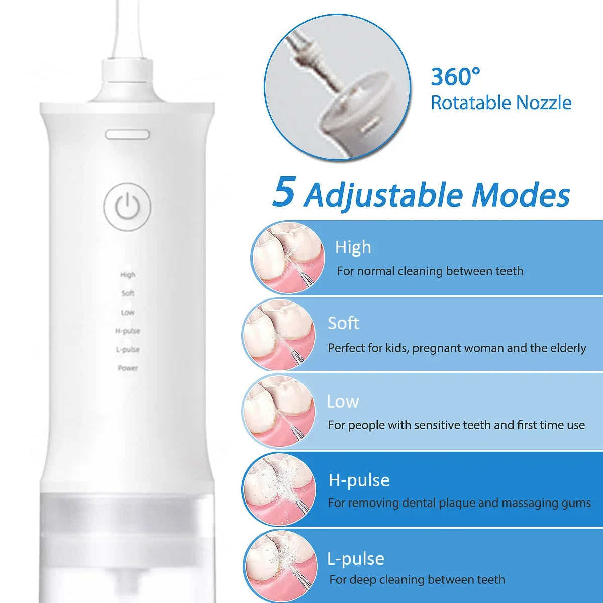 DS BS Portable Oral Irrigator for Teeth with 4 Nozzle