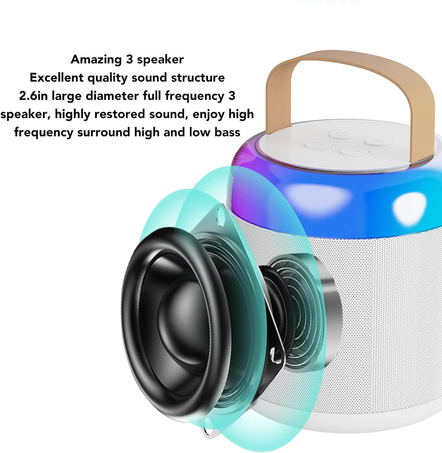 DS BS Portable Mini Karaoke Speaker With 2 Wireless Microphones