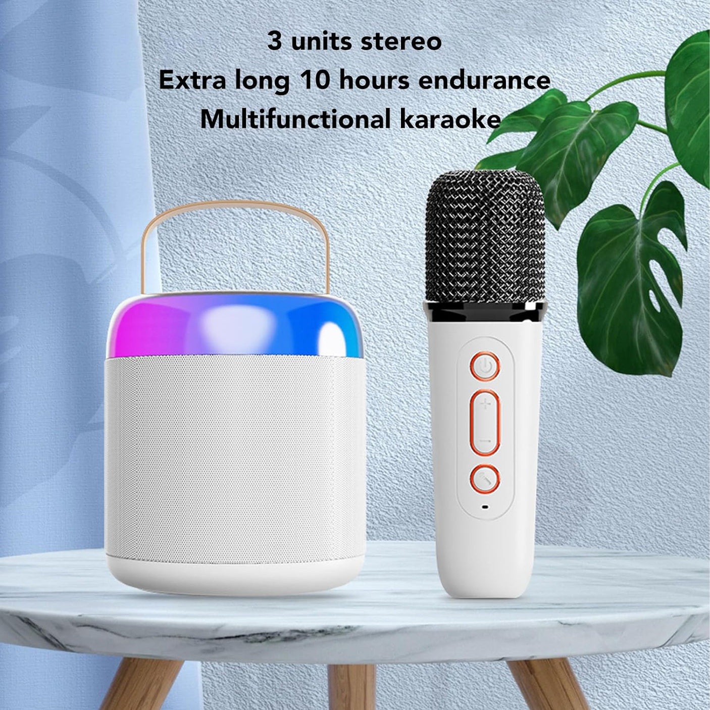 DS BS Portable Mini Karaoke Speaker With 2 Wireless Microphones
